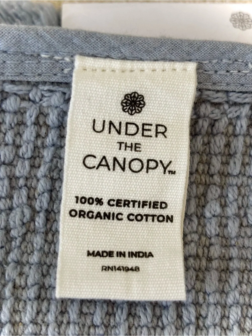 Under The Canopy Organic Signature Bath Rug — Chambray blue Plush-